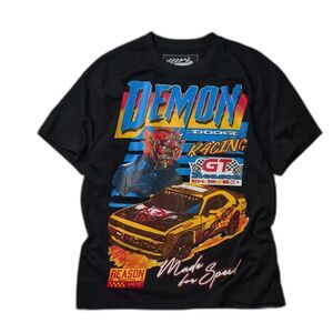Reason Dodge T-Shirt Men’s XL Black Demon Racing Box Short Sleeve Tee